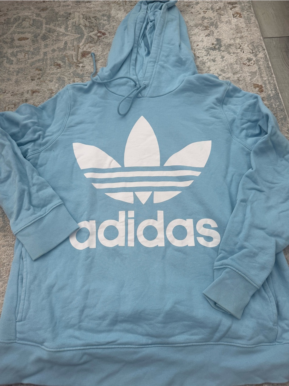 Adidas Powder Blue Trefoil Pullover Hoodie